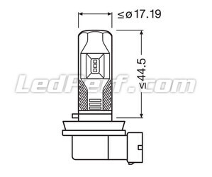 Abmessungen der Osram LEDriving HL Easy H16 LED-Lampen für Nebelscheinwerfer