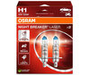 Packung mit 2 Lampen H1 Osram Night Breaker Laser + 150% - 64150NL-2HB